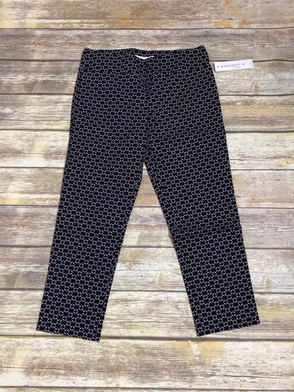 Margaret M Black × White Printed Slimming Pants